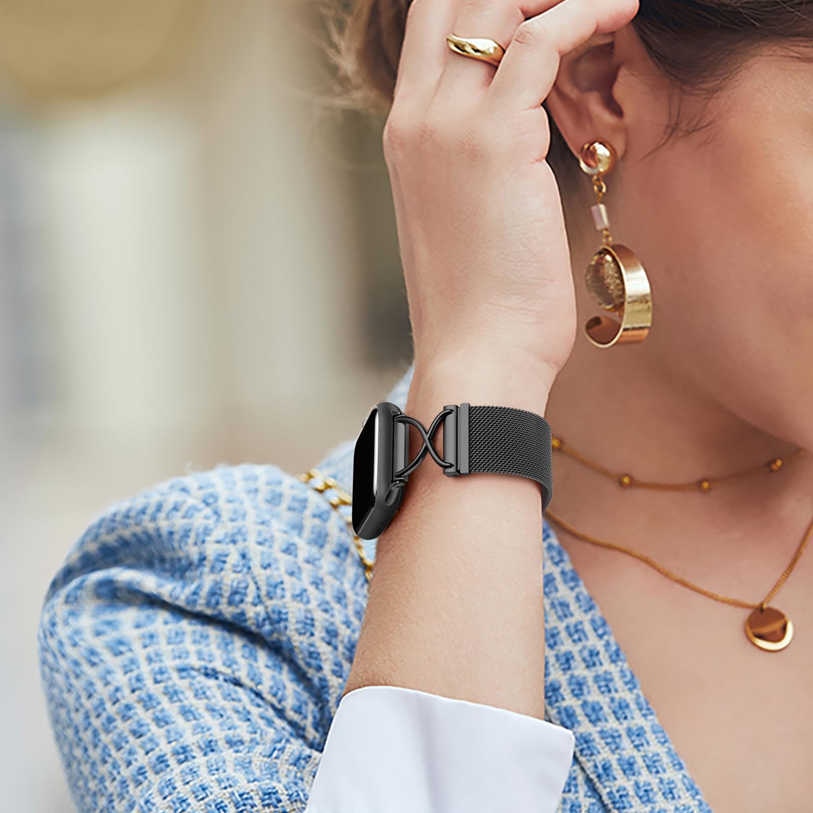 Dirrelo Metal Band Compatible With Apple Watch Bands 44Mm 41Mm 40Mm 38Mm 42Mm 44Mm 45Mm 49Mm Men Women, Mesh Magnetic Clasp Stai